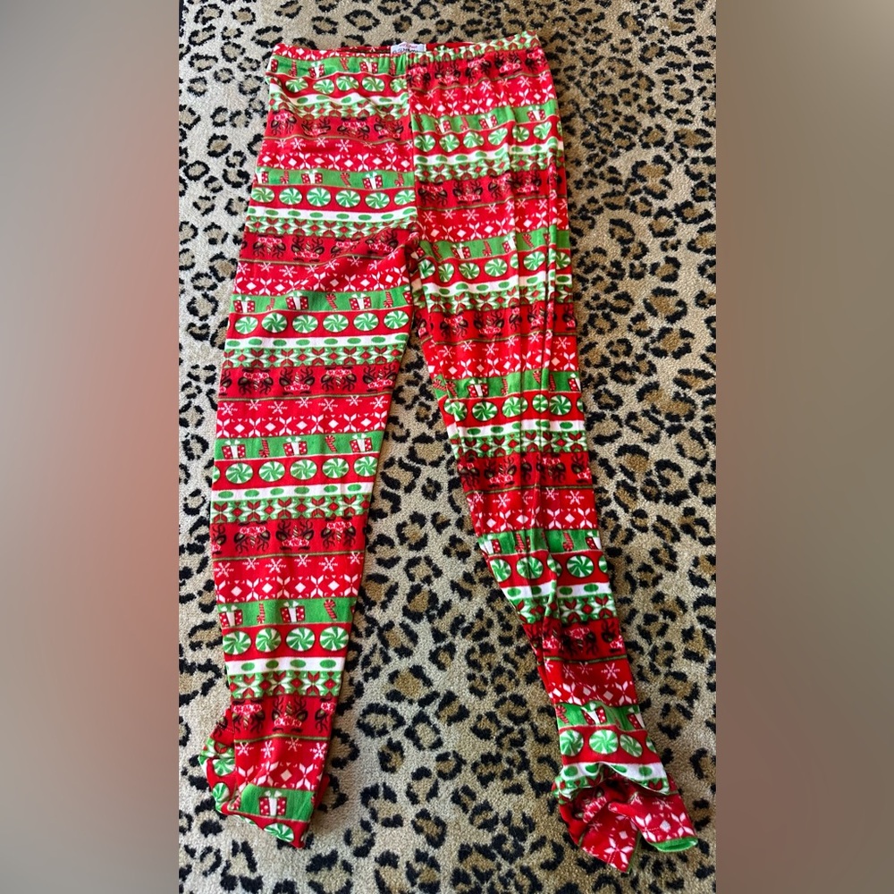 Poof! Velvet Christmas leggings in Large